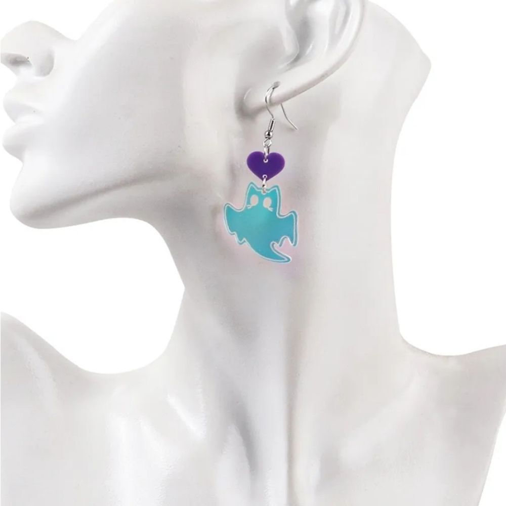 NWOT Holographic Ghost Earrings